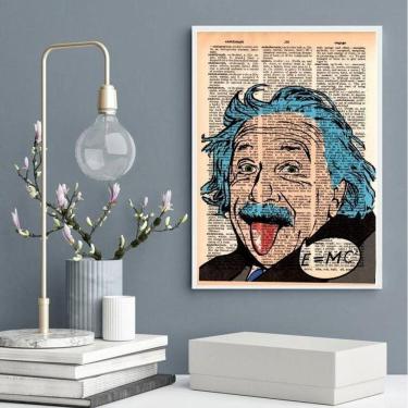 Imagem de Quadro Decorativo Einstein- Pop Art 33X24Cm - Com Vidro