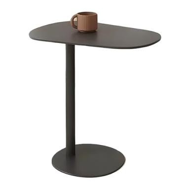Imagem de Mesa Lateral Moderna Para Sofá, Mesas Laterais Fáceis De Montar Para Sala De Estar, Quarto, Mesa Lateral De Metal Que Economiza Espaço (Color : Black, Size : H 50cm/19.68in)