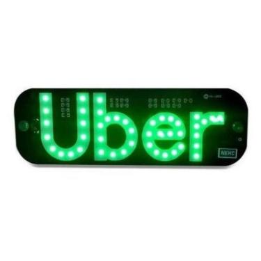 Imagem de Placa LED UBER Aplicativo Letreiro Painel Carro Motorista Verde
