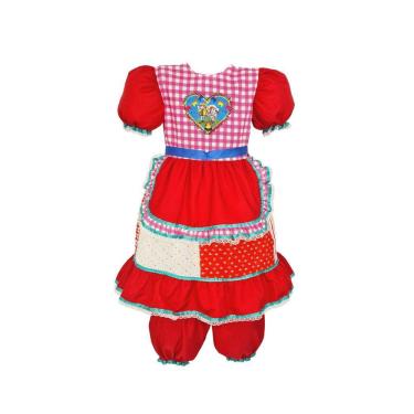 Imagem de Vestido Coração Vermelho Infantil Festa Junina Caipira