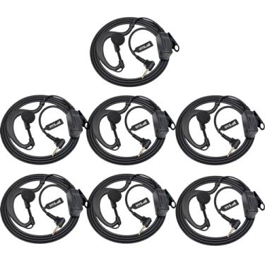 Imagem de HYS Gancho de orelha macio em forma de G com fone de ouvido de microfone, fone de ouvido push to talk com microfone para Motorola T460 T100 T800 T600 Rádio Walkie Talkies de pino único