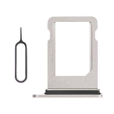 Imagem de Risidamoy Substituição de slot para cartão SIM prata para iPhone Xs com anel de borracha à prova d'água para iPhoneXs Adaptador de suporte de bandeja de cartão único versão SIM ejetor de agulha para