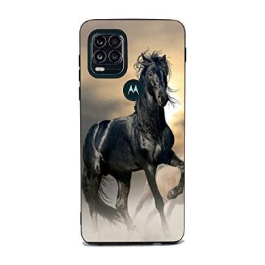Imagem de Capa compatível com Motorola Moto G Stylus 5G, cavalo preto, animal fixe, ajuste fino, TPU macio, à prova de choque, capa protetora para presente para mulheres e meninas