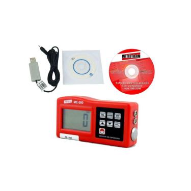 Imagem de Kit Medidor Espessura Digital Chapas Ultrassónico Diversos Materiais Me-260 Portátil Instrutherm Software Cabo Usb