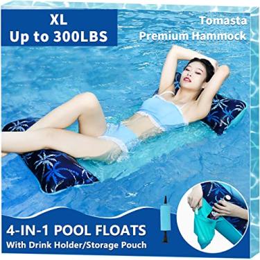 Imagem de Lake Floats Rede de Piscina, Boias de Rede GG para Adultos, Espreguiçadeira Inflável, Malha de Tecido Flutuante Resistente até 136 kg, Brinquedos Flutuantes Multiusos 5 em 1, Férias, Diversão e