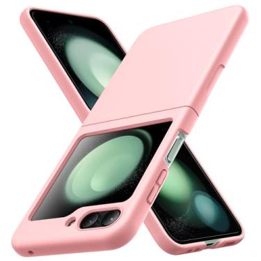 Imagem de YSLBWLE Capa para Samsung Galaxy Z Flip 5, fina e de grau militar, capa protetora rígida à prova de choque de PC rosa 20-zflip5-04