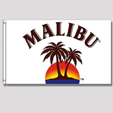 Imagem de MOOR Bandeira de rum Malibu Bandeira branca de uísque tropical para vodka 0,9 x 1,5 m/impressão HD/Cor vibrat/Poliéster 150D