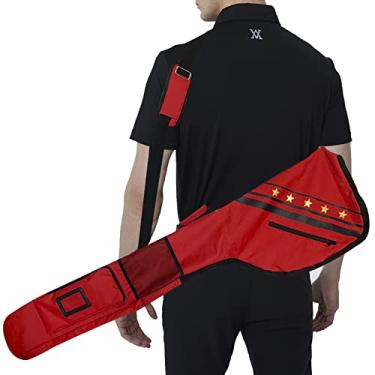 Imagem de Sacolas de transporte para taco de golfe Pro B-99 bolsa de domingo com 10 camisetas de plástico grátis, leve, espessa, impermeável, portátil para tacos, estojo de viagem para treinamento, presente para homens e mulheres (vermelho)