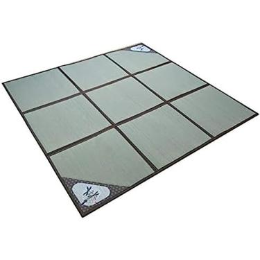 Imagem de Tapete quadrado japonês tradicional de fibra natural, grama trançada, antiderrapante, dobrável, verão, fresco, para sala de estar, a, 180x180cm