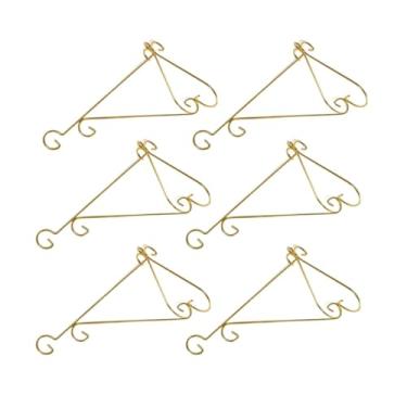 Imagem de Kit 10 Suporte de Vaso e Planta Dourado Mão Francesa Arabesco Para Pendurar e Planta Na Parede De Metal Artístico de Luxo