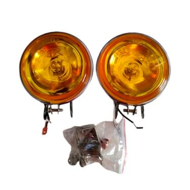 Imagem de Farol Amarelo de milha halogeno universal para gol fusca kombi antigo neblina