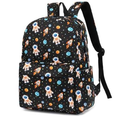 Imagem de Kouxunt Mochila escolar para meninas e mulheres, mochilas escolares, mochilas para laptop para crianças, adolescentes e adultos, Astronauta Preto, Large