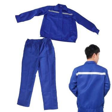 Imagem de Conjunto Uniforme Profissional EPI Equipamento Trabalho Segurança Faixa Refletiva Anti Acidente Mecanico Construçao Civil