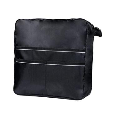 Imagem de Organizador de bolsa de apoio de braço lateral para cadeira de rodas com suporte de garrafa e tira refletiva para óculos de carteira de telefone - alças ajustáveis, perfeito para cadeiras de