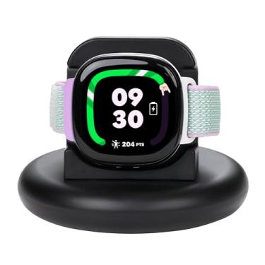 Imagem de sylacor Carregador compatível com Google Fitbit Ace LTE, base de carregamento antiderrapante com cabo USB de 1,4 m para smartwatch Fitbit Ace LTE para crianças (preto)