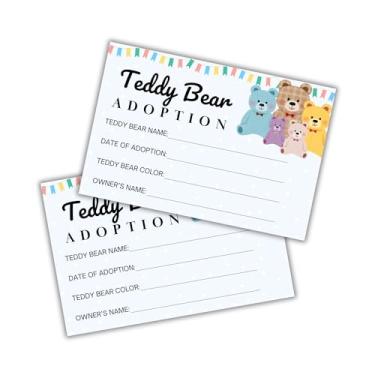 Imagem de Lashicorn Certificado de adoção de ursinho de pelúcia | Pacote com 30 unidades, 10 x 15 cm, bichinho de pelúcia, crochê, lembrancinha de festa de aniversário, urso adote um animal