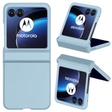 Imagem de NINKI Capa Motorola Razr 50 Ultra 2024 com proteção de dobradiça, capa flip fina para Moto Razr 50 Ultra Plus 2024 5G, capa rígida leve azul