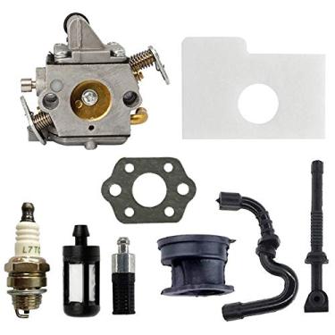 Imagem de Kit de carburador/carburador compatível com peças de motor de motosserra C1Q-S57 Fit 017 018 MS170 MS180 11301200603 filtro de combustível