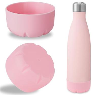 Imagem de Linkidea Pacote com 2 botas de garrafa de água compatíveis com S'well Original, BJPKPK, MIRA Cascade, garrafas em forma de cola, 500 ml, protetor de manga inferior de garrafa de silicone, amortecedor