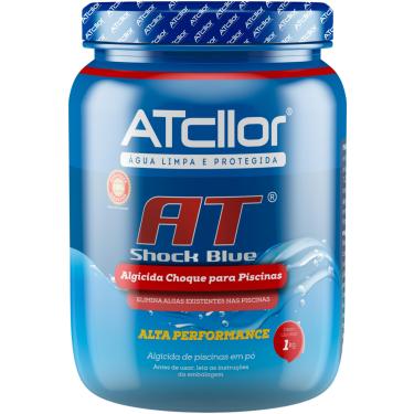 Imagem de AtCllor, Algicida Choque para piscina, Elimina água verde, Shock Blue, em pó, 1 Kg, Azul escuro
