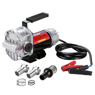 Imagem de TOPWAY Bomba de gasolina diesel de 12 V CC 10 GPM, autoescorvante, bomba de transferência de óleo elétrica com alça, proteção contra superaquecimento, à prova de explosão, bypass integrado, para