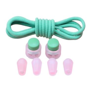 Imagem de No Tie Shoelaces Rubber Band For Shoes Round Elastic Laces Sneakers Lazy Sport Laces Without Binding Shoestrings(Green)
