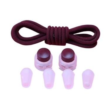 Imagem de No Tie Shoelaces Rubber Band For Shoes Round Elastic Laces Sneakers Lazy Sport Laces Without Binding Shoestrings(Wine red)