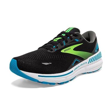 Imagem de Brooks Tênis de corrida masculino Adrenaline GTS 23 Supportive, Preto/Oceano Havaiano/Verde, 8.5 Narrow