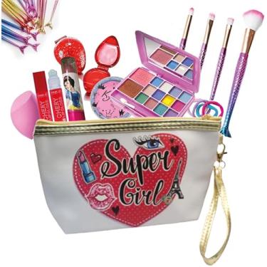 Imagem de Maquiagem Infantil Kit para Meninas, Paleta de Sombras, Pincel de Maquiagem, Gloss Labial mais acessórios, Necessarie Maquiagem, Presente para crianças, Kit Beleza, Presente Para Crianças CN1