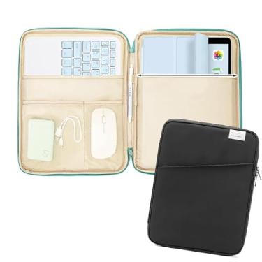 Imagem de Capa para Ipad/Tablet de 9 a 13 Polegadas, Capa acolchoada de transporte para iPad, Xiaomi, Samsung, Lenovo, Bolsa Protetora com Bolso (Preto, 13in)