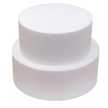 Imagem de Kit 2 Andares Bolo Fake Falso Base Em Isopor Confeiteiro Base 20 e 25 Centimetros