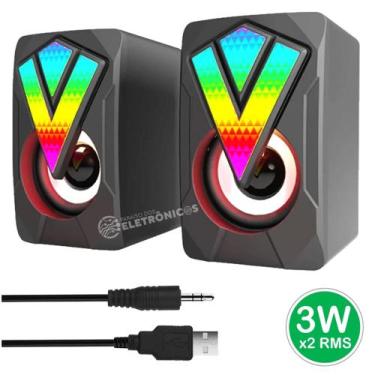 Imagem de Mini Caixa De Som Multimídia Ideal Para Pc Notebook Mp3 E Mp4 P2 + Usb
