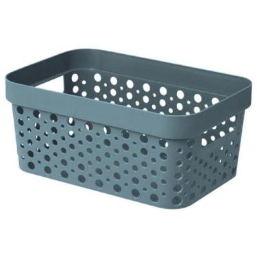 Imagem de Cesto Organizador Trama Rattan s/Tampa 4,5L Multiuso Plástico - Usual 