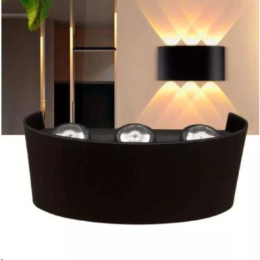 Imagem de kit 3 Arandela Meia Lua Frisada Parede Externa Interna Led 6w Facho Tr