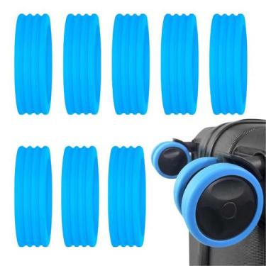 Imagem de Kit Com 08 Unidades Protetor Silicone Para Rodas Mala Bagagem - Protet