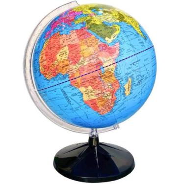 Imagem de Globo Terrestre Político Mundial Com Fuso Horário Geográfico E Demográ