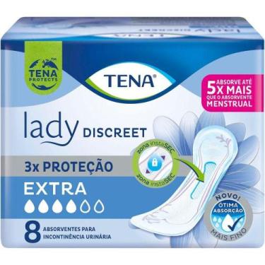 Imagem de Absorvente Para Incontinência Urinária Tena Lady Discreet Extra 8 Unid