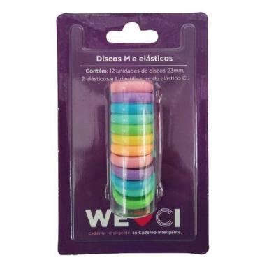 Imagem de Discos Com Elástico Médio Colorido Para Caderno Inteligente