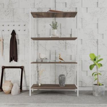 Imagem de Estante para Livros Industrial Aço Multiuso 4 Prateleiras 146cmx80cm A