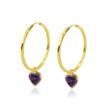Imagem de Brincos Argola De Ouro 18k Com Zircônia 5mm - Sofistgold Joias, Ametis