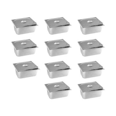 Imagem de Cuba Gn Com Tampa Inox 1/1x150mm  E0,7 Kit 11pçs - Ipe Cozinhas