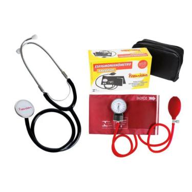 Imagem de Estetoscópio simples e esfigmomanômetro VERMELHO Premium