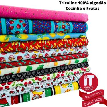 Imagem de Tecido Tricoline Estampado 100 Algodão (50cm X 1,5m) - Estampas de coz