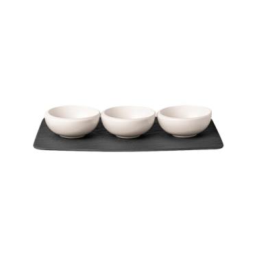 Imagem de Villeroy & Boch - Conjunto de pratos de mergulho NewMoon, conjunto de tigelas pequenas para molhos ou alimentos para os dedos, 4 peças, porcelana premium, branco, pode ir à lava-louças, 10-4264-9023