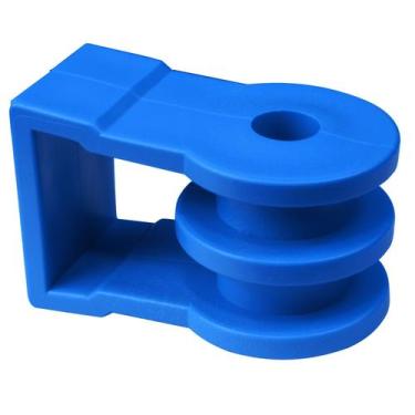 Imagem de 10 Unidades Roldana Plástica Mini 2 Ranhuras com Suporte plástico Inje