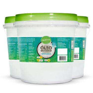 Imagem de Kit 3 Óleo de Coco Sem Sabor Qualicoco 3 litros virgem - Qualicôco