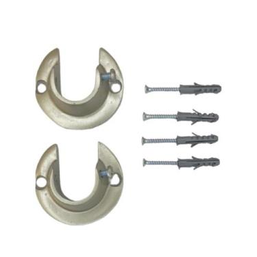 Imagem de Par suporte flange 19mm para cortina de ilhós - DECOR LIDER, Fosco