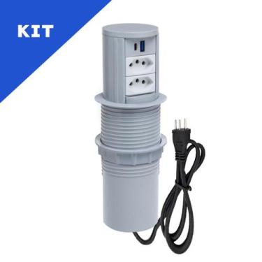 Imagem de Kit Torres De Tomadas Automático 2 Tomadas 20A 2 USB 9.0A - CONNECT CA