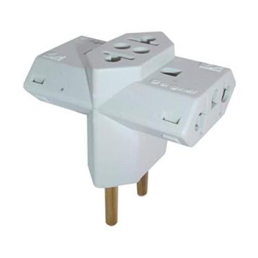 Imagem de Adaptador Tomada Benjamin T 3 Saídas 2p+t 10a 250v Pino Segurança Qual