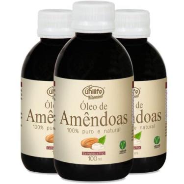 Imagem de Kit 3 Óleo de Amêndoas 100% Puro Unilife - Extraído a frio